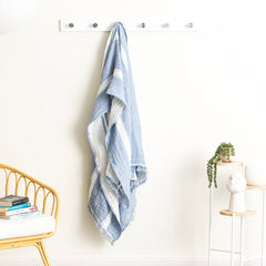 Ray Striped Vintage Washed Yarn Dyed Textured Cotton Throw by Renee Taylor