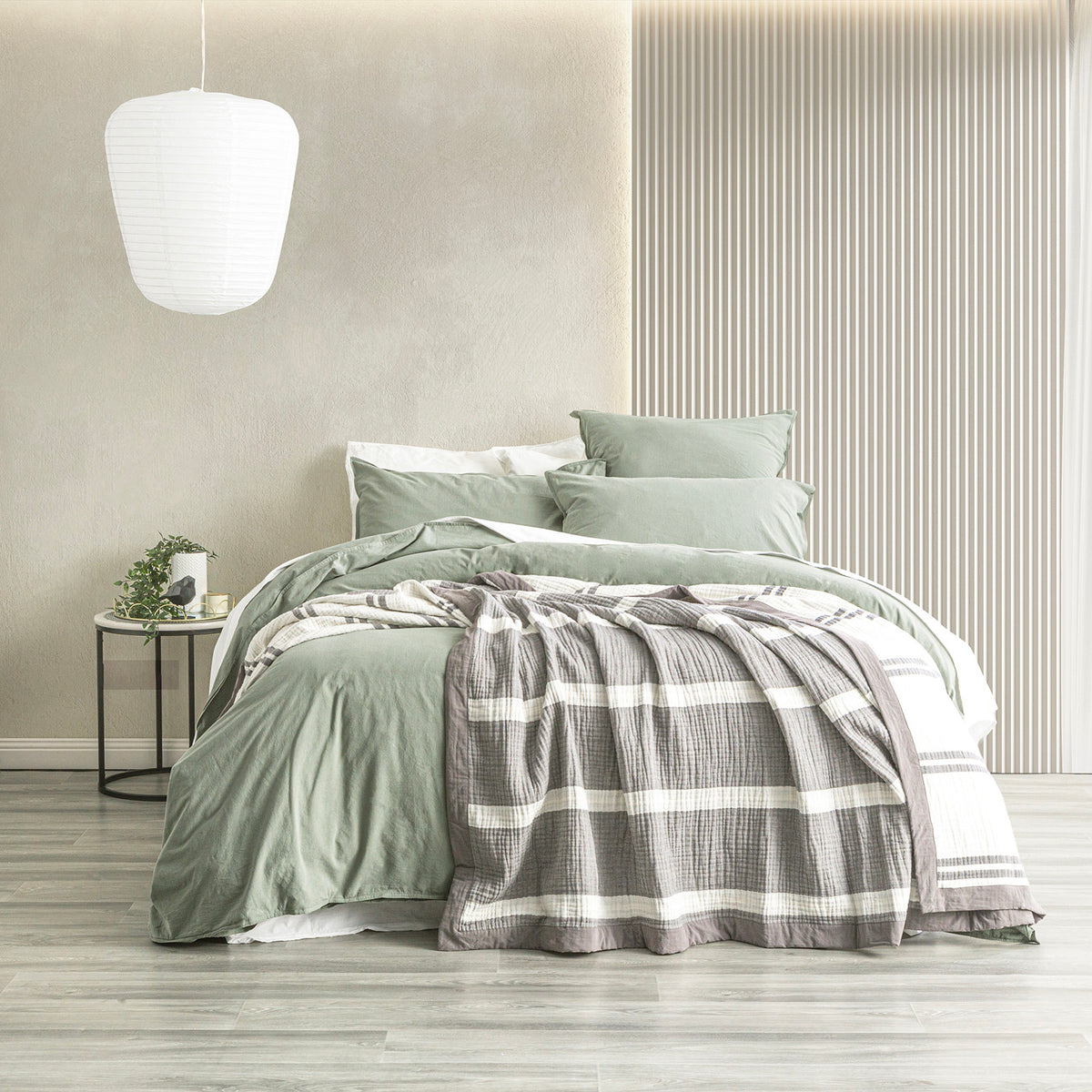 Brighton Nude Washed Cotton Yarn Dyed Textured Blanket by Renee Taylor