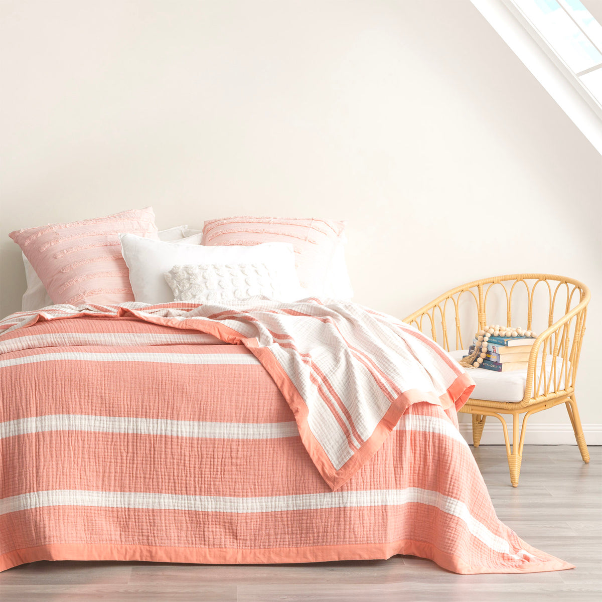 Brighton Mystic Washed Cotton Yarn Dyed Textured Blanket by Renee Taylor