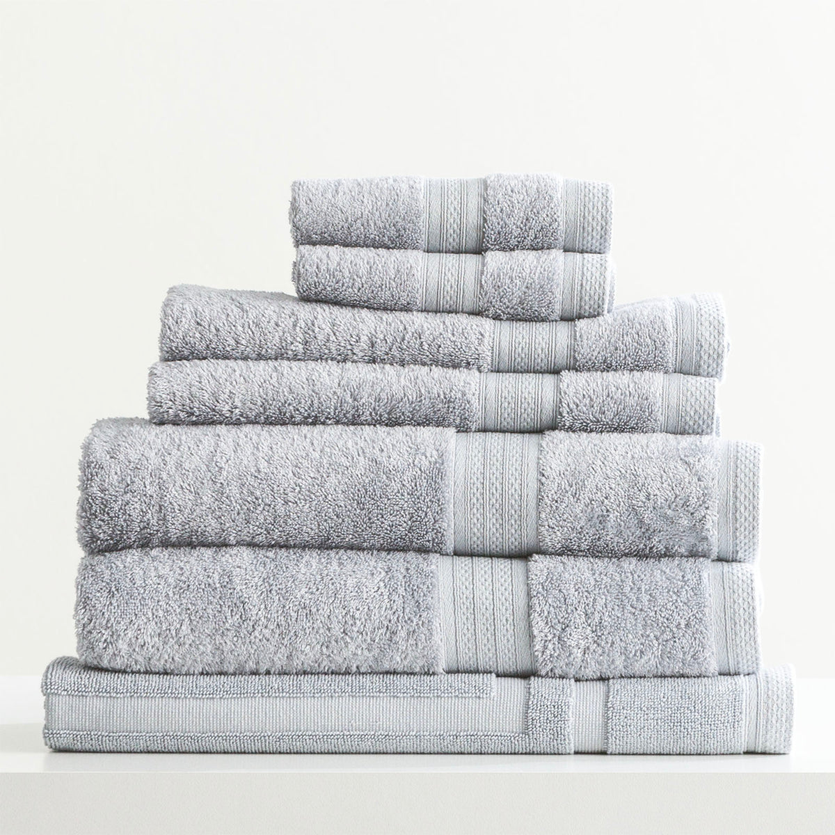 Stella 650 GSM Silver Soft Bamboo Cotton 7 Piece Bath Towel by Renee Taylor