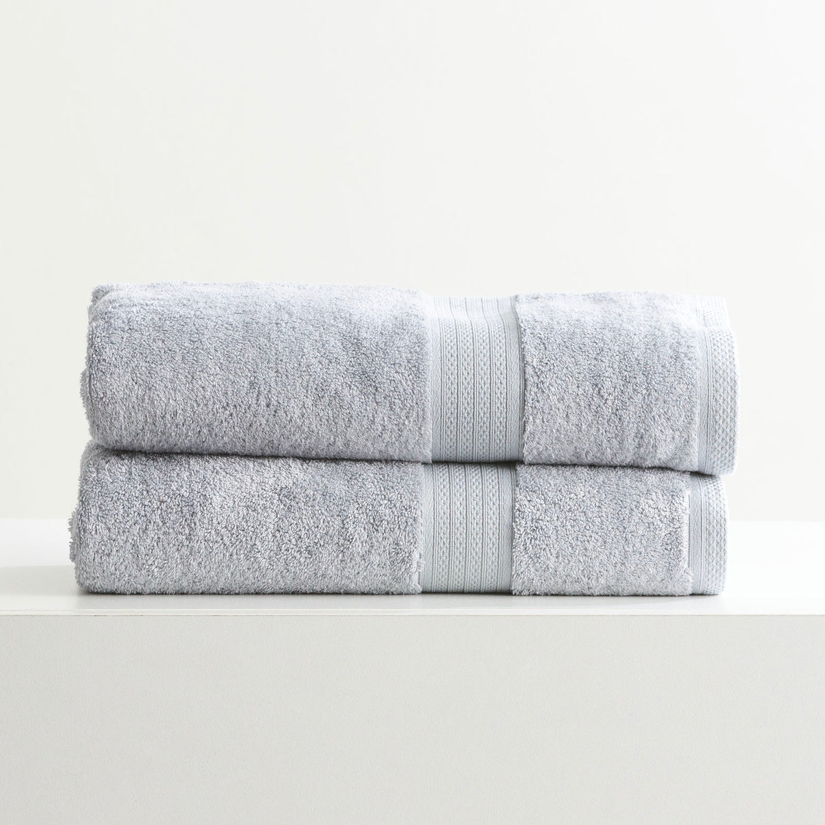 Stella 650 GSM Silver Soft Bamboo Cotton 2 Pack Bath Sheet by Renee Taylor