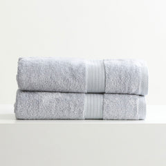 Stella 650 GSM Silver Soft Bamboo Cotton 2 Pack Bath Sheet by Renee Taylor