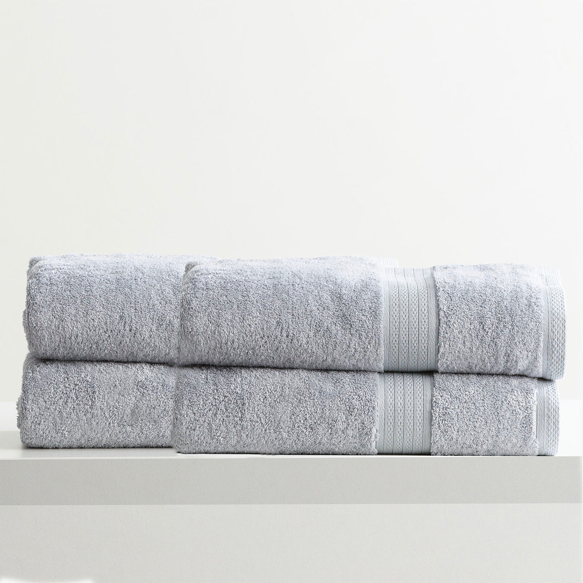 Stella 650 GSM Silver Soft Bamboo Cotton 4 Pack Bath Sheet by Renee Taylor