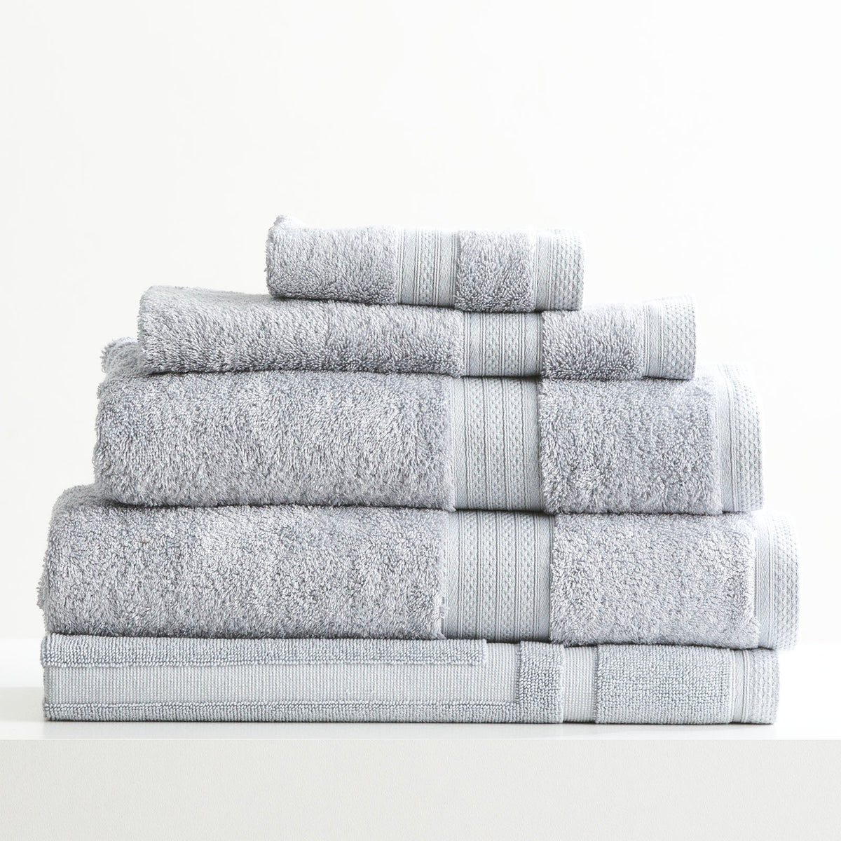Stella 650 GSM Silver Soft Bamboo Cotton 5 Piece Bath Towel by Renee Taylor