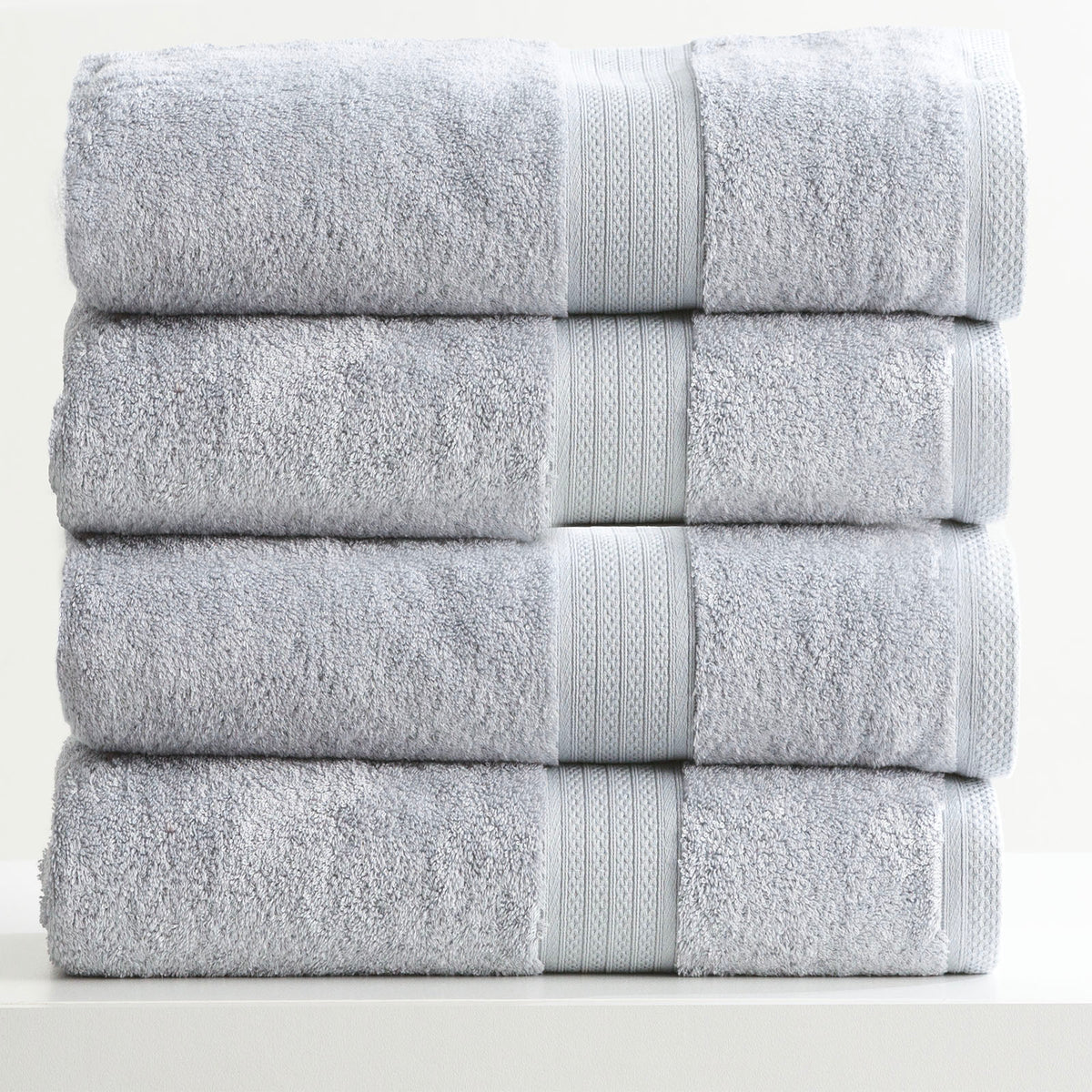 Stella 650 GSM Silver Soft Bamboo Cotton 4 Piece Bath Towel by Renee Taylor