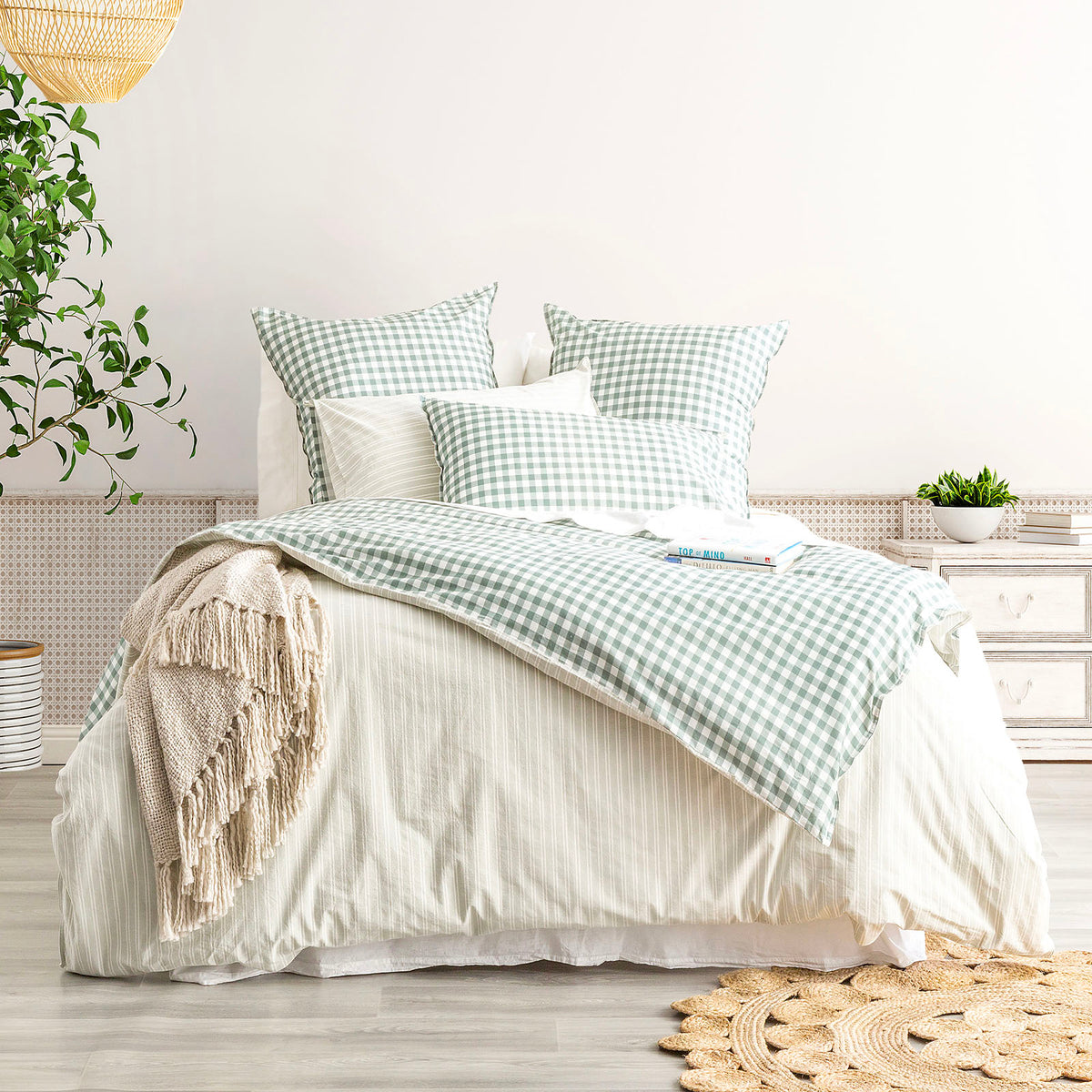 Alison Forest Yarn Dyed Cotton Reversible Quilt cover sets by Renee Taylor