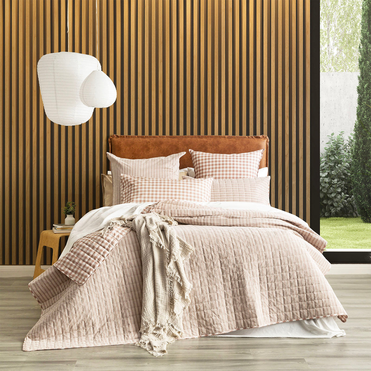 Alison Clay Yarn Dyed Cotton Reversible Quilted Coverlet Set by Renee Taylor