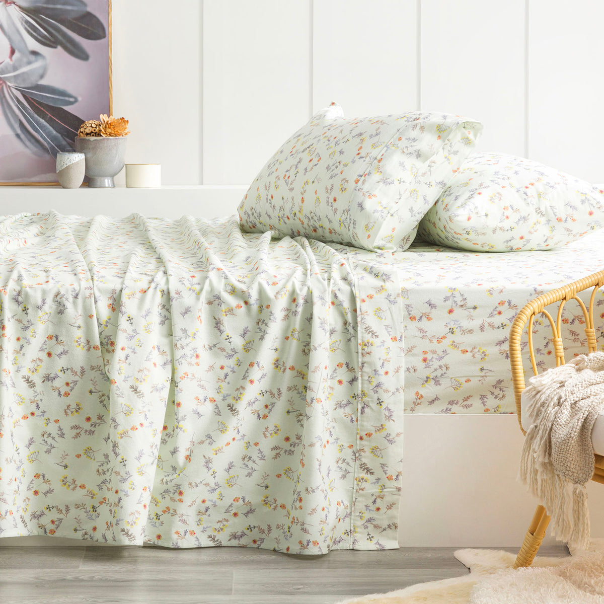 175 GSM Egyptian Wattle Cotton Flannelette Sheet Set by Park Avenue