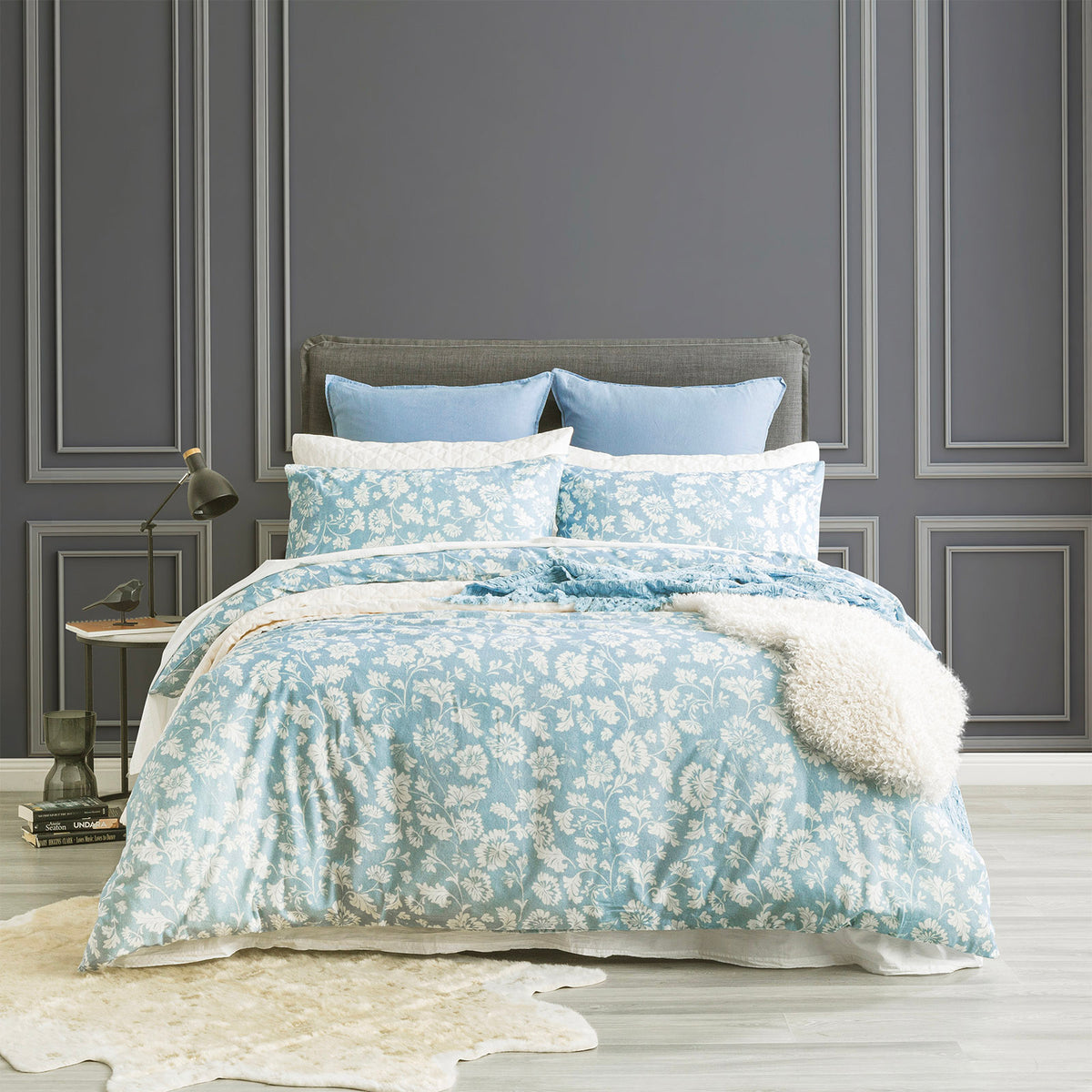 175 Gsm Egyptian Perry Cotton Flannelette Quilt Cover Set by Park Avenue