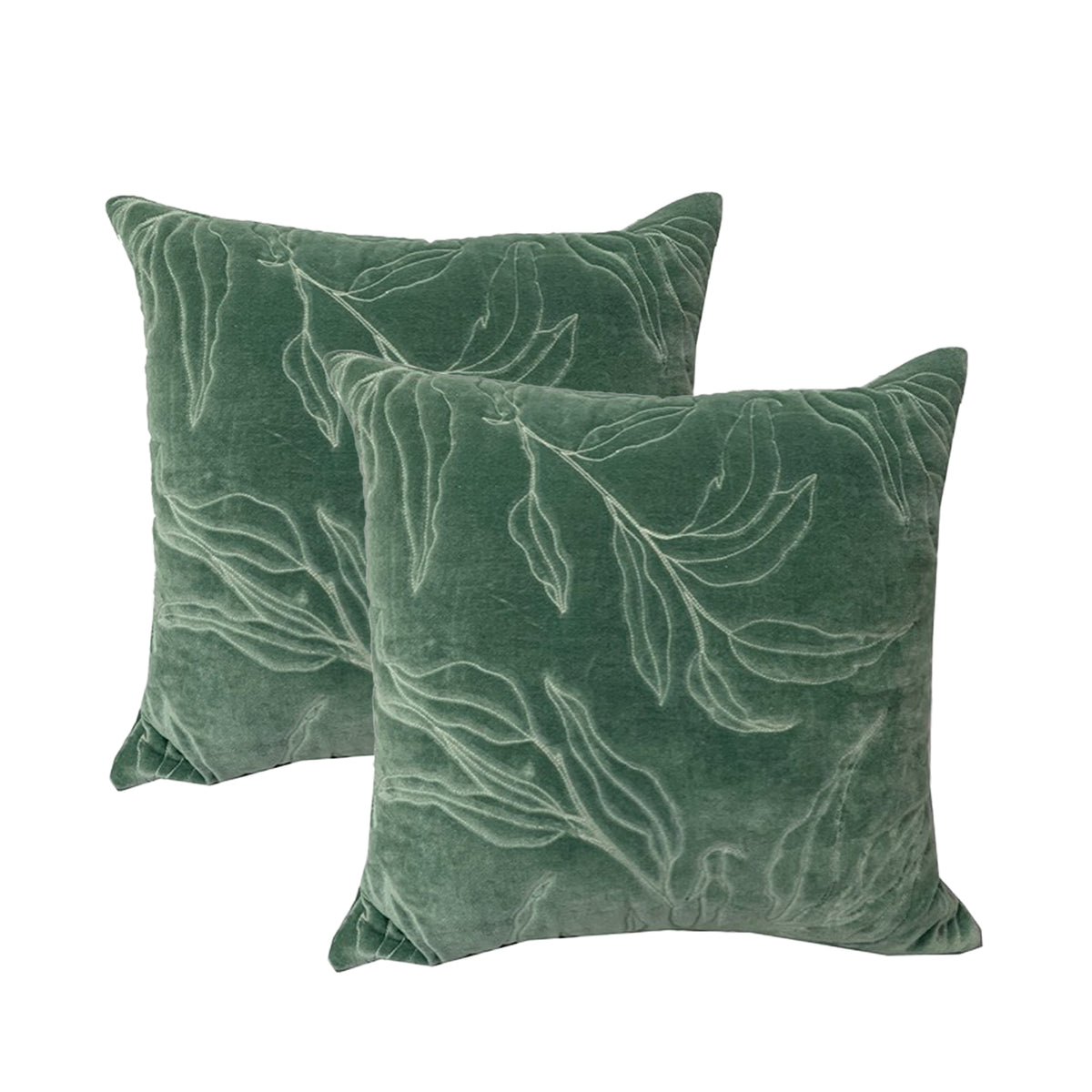 Sophie Juniper Twin Pack Cotton Velvet Cushion Feather Filled by Cloud Linen