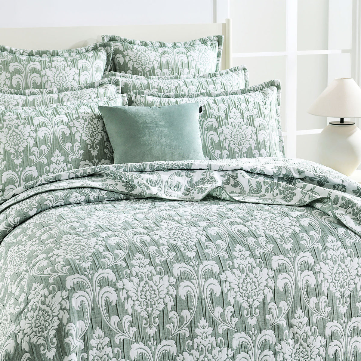 Tahlia Jade Jacquard Coverlet Set EuroPC by Renee Taylor