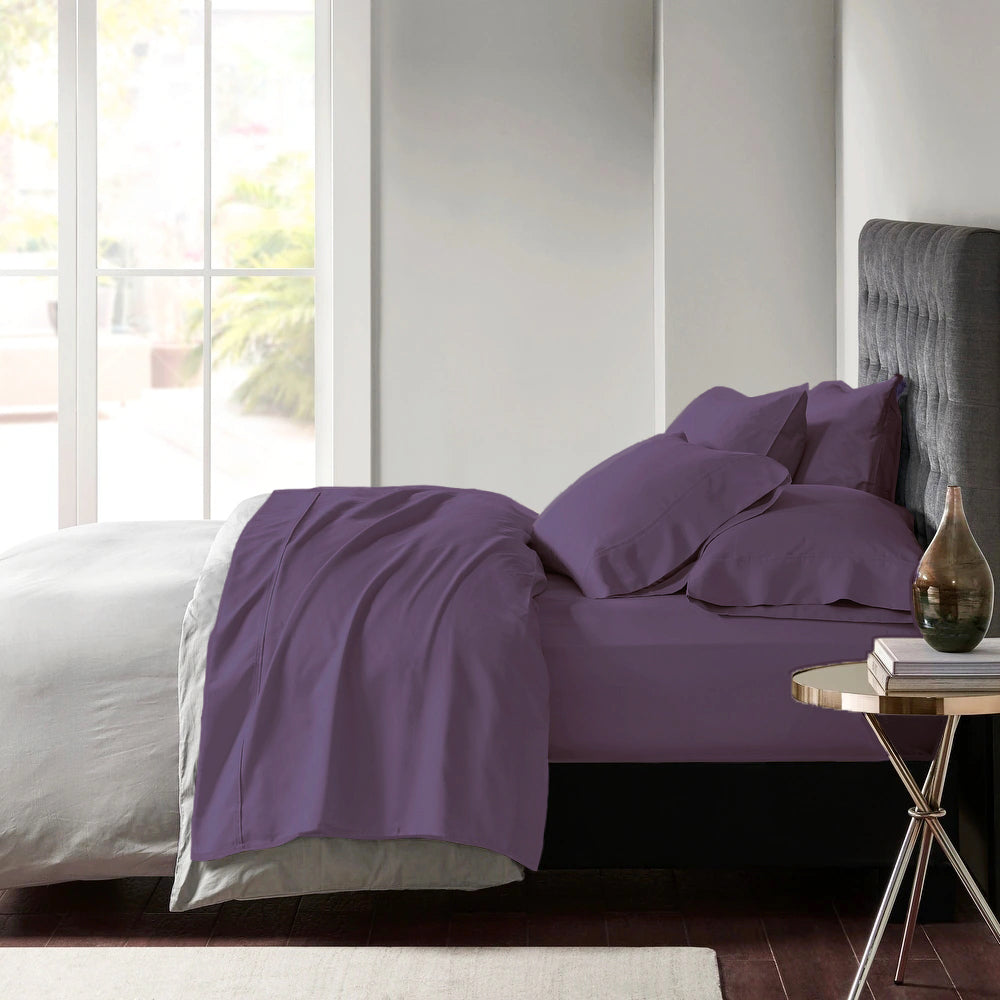 600 TC Egyptian Cotton Sateen Plum Sheet Set by Park Avenue