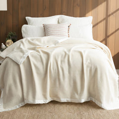 Australian 400 GSM Merino Wool Blanket Natural by Renee Taylor