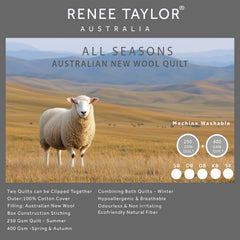 All Seasons 2 in 1 Australian Wool Quilt by Renee Taylor
