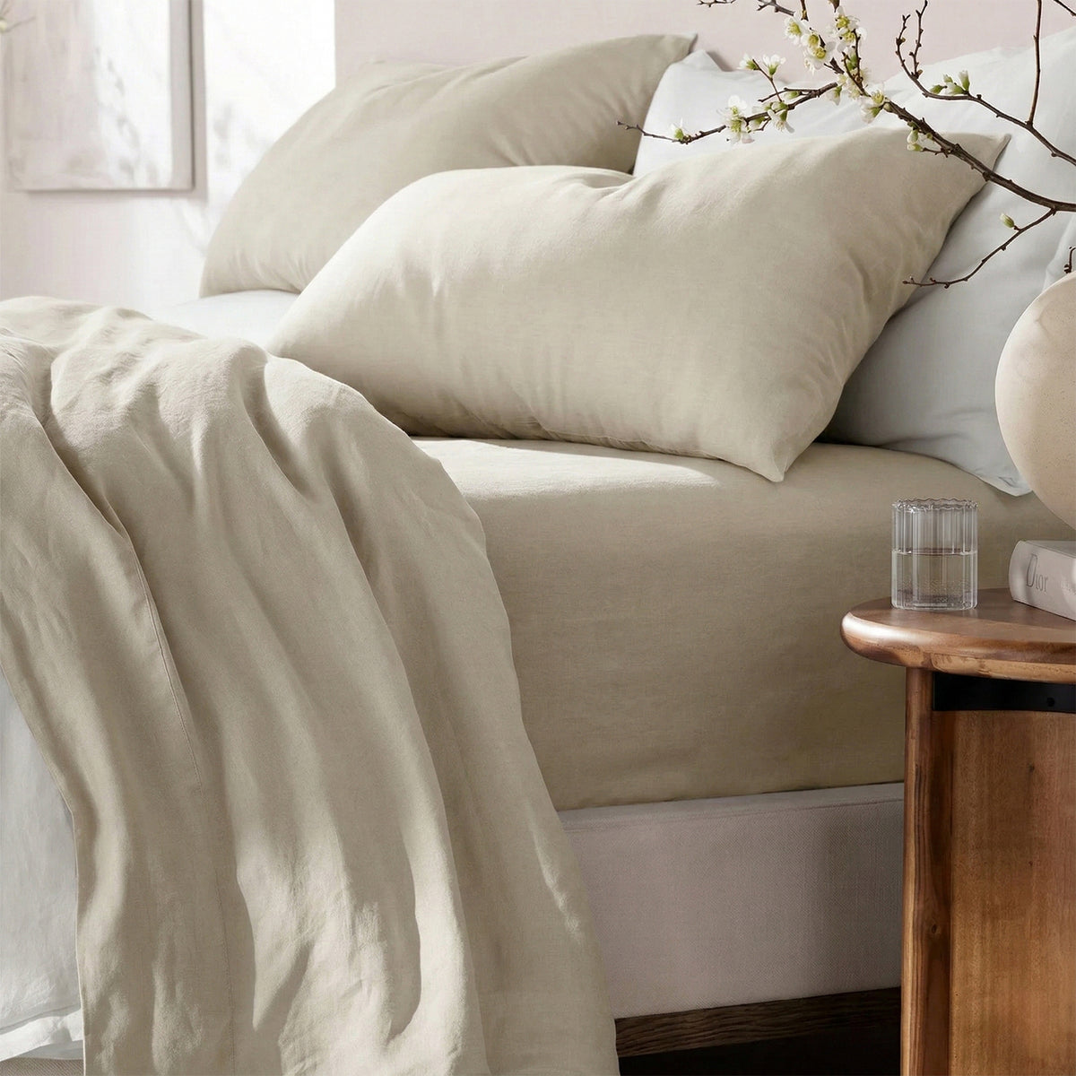 Washed Linen Cotton Sheet Set Natural by Renee Taylor