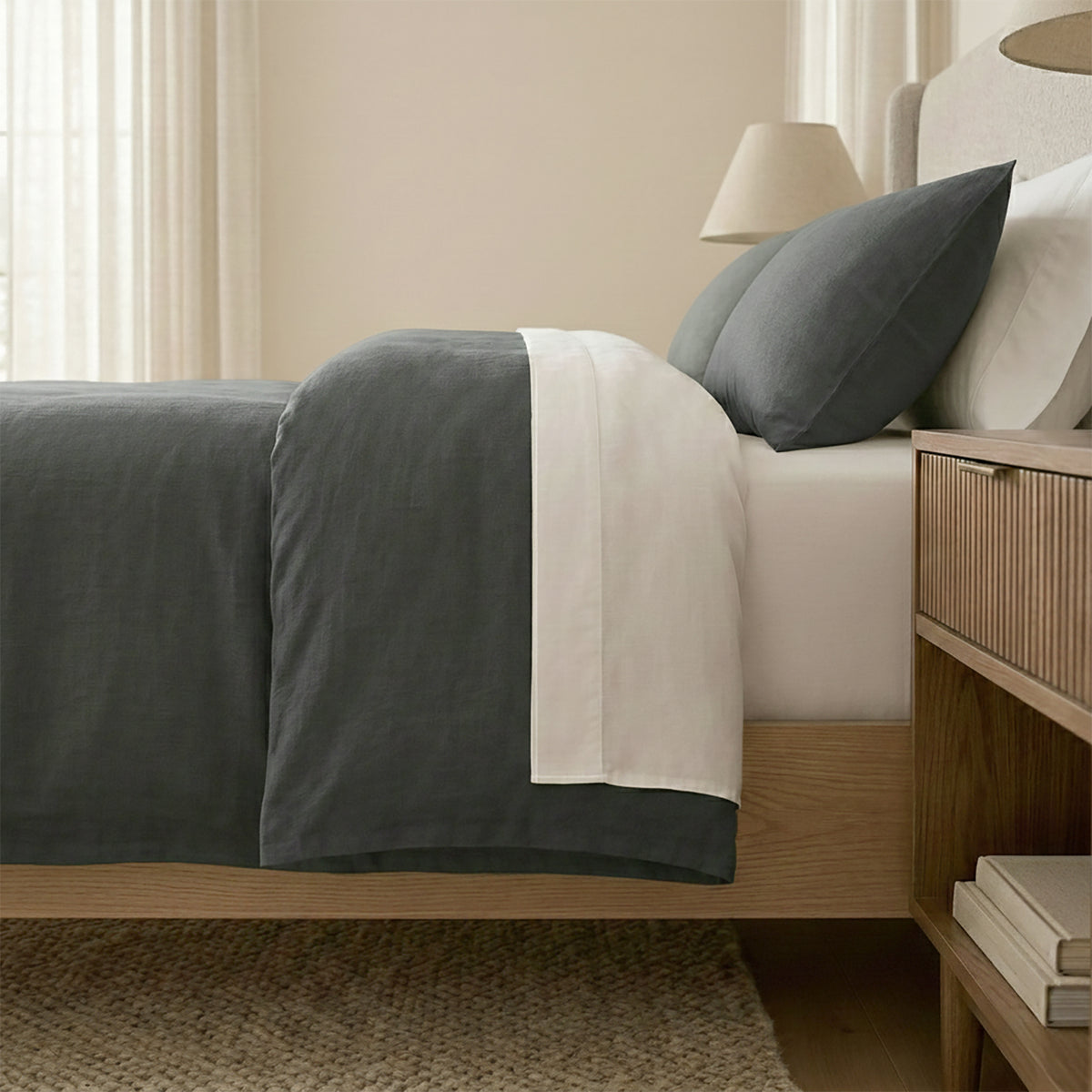 Washed Linen Cotton Quilt Cover Set Magnet by Renee Taylor