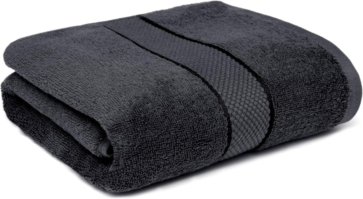 NOUR Signature Bath Towel| GOTS Certified 100% Cotton, 600 GSM | Charcoal Grey