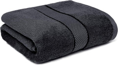 NOUR Signature Bath Towel| GOTS Certified 100% Cotton, 600 GSM | Charcoal Grey