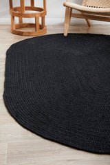 Bondi Black Oval Rug