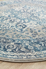 Babylon 207 Blue  Round Rug