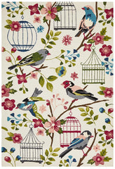 Copacabana Finch and Nest Exquisite Indoor Outdoor Rug Cream