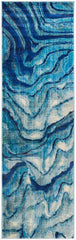 Dreamscape Waves Modern Indigo Rug