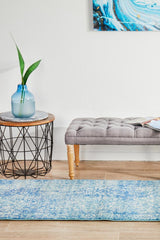 Evoke Muse Blue Transitional Runner Rug