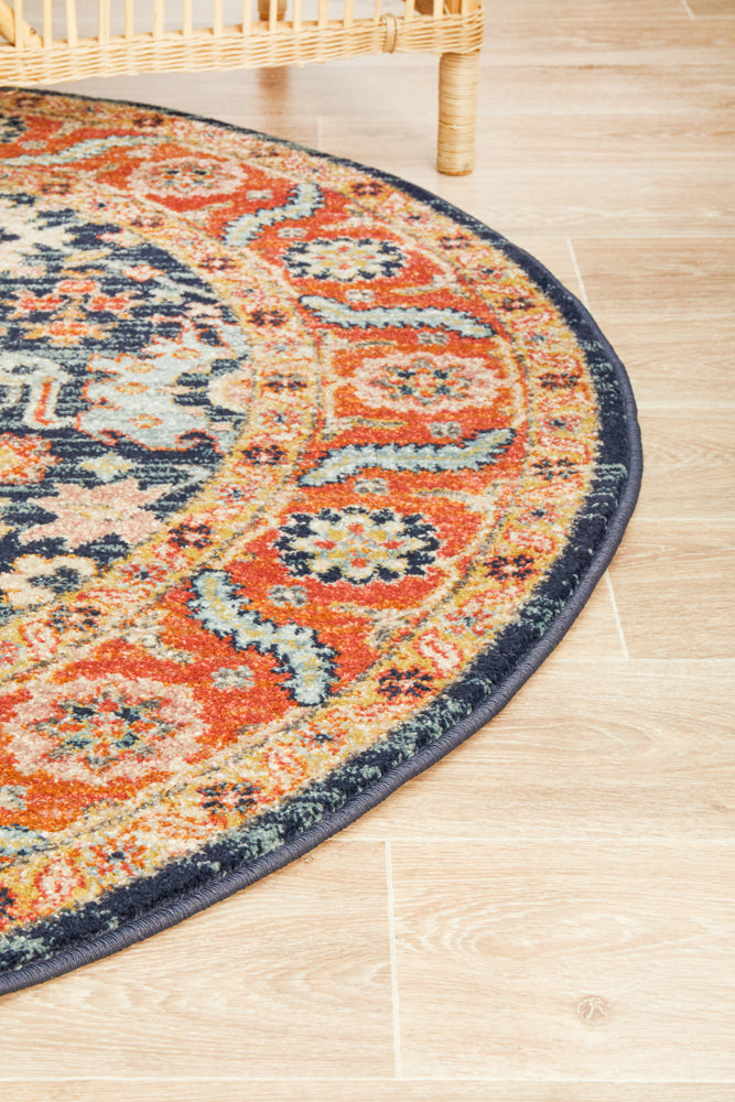 Large Navy Round Rugs Legacy 860 Navy Round Rug – Elan Linen