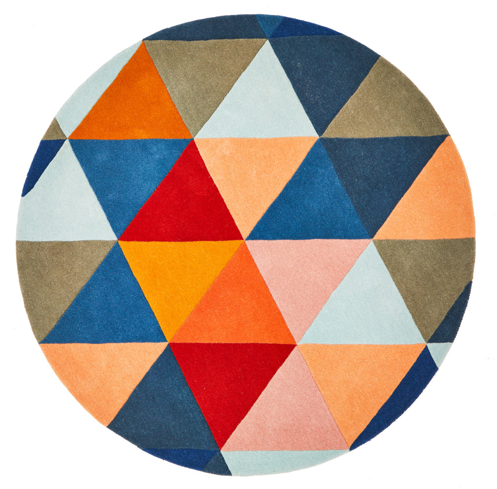 Multi Round Rug Matrix Pure Wool 905 Multi Round Rug – Elan Linen
