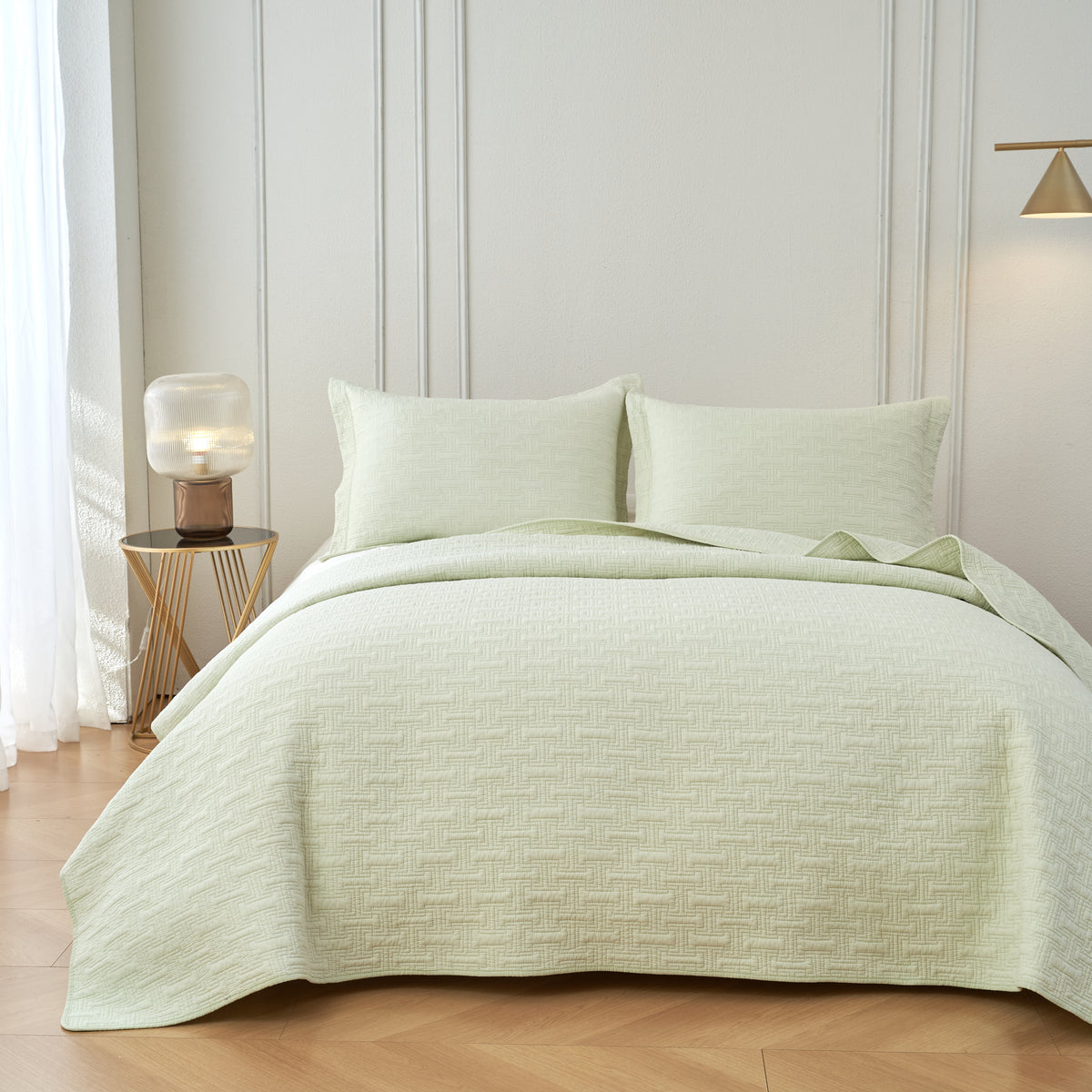 Milky Green Bedspread Set by Classic Quilts