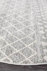 Oasis Nadia Grey Rustic Tribal Round Rug