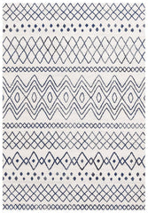 Oasis Nadia White Blue Rustic Tribal Rug