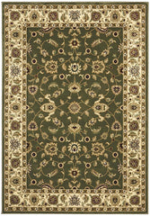 Sydney Collection Classic Rug Green With Ivory Border