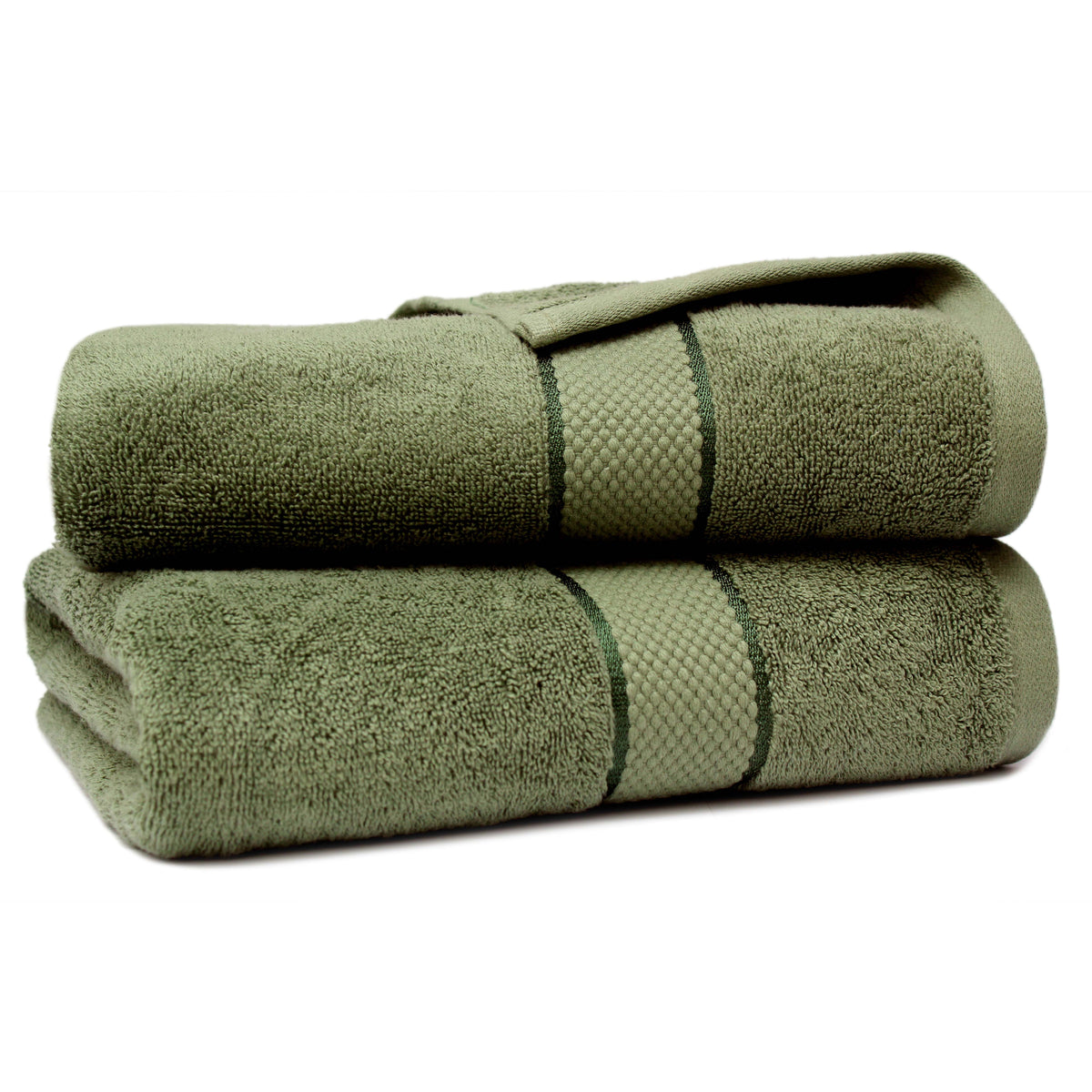 NOUR Signature Bath Towels – 2 Pack | GOTS Certified 100% Cotton, 600 GSM | Sage Green