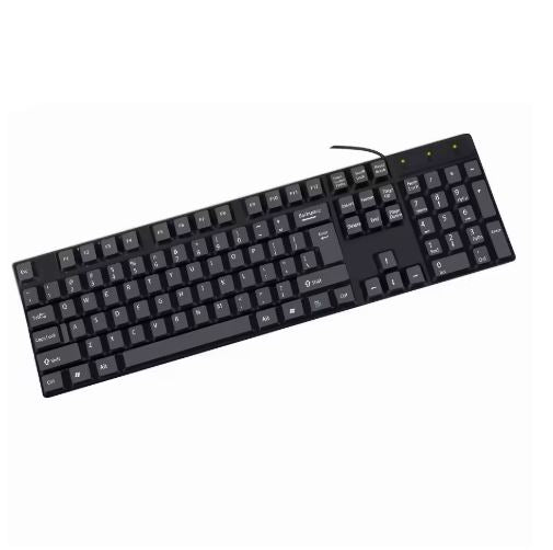 Standard Letter Keycaps Gaming Keyboard – USB Wired 104-Key Full Size Keyboard for PC & Computer Use
