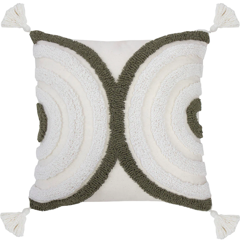 Cirque Olive Square Cushion by Bambury