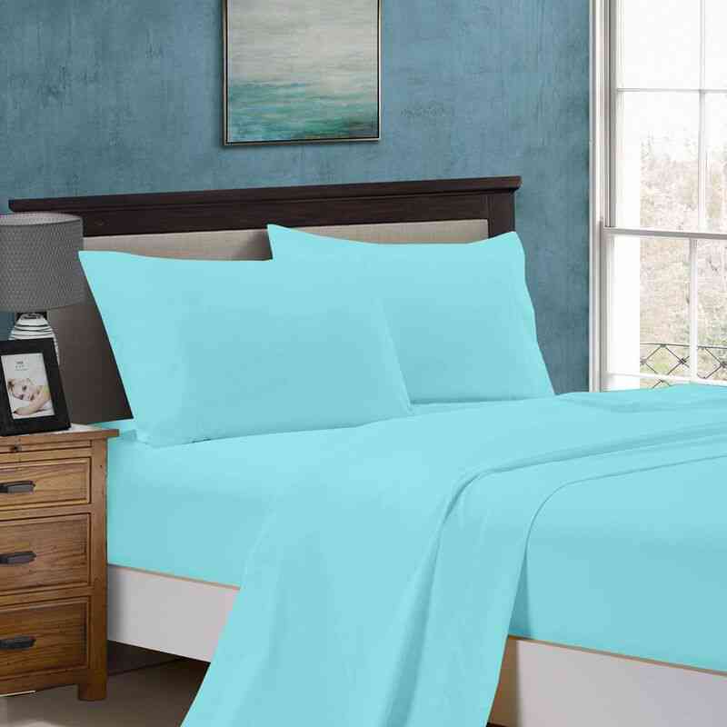 Aqua 1000TC Ultra Soft Flat & Fitted Sheet Set by Fabric Fantastic