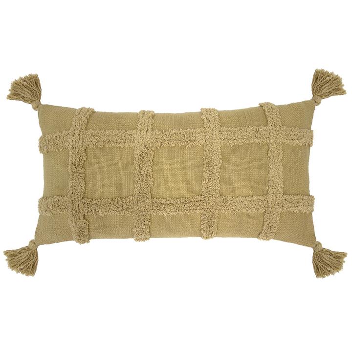 Percy Flax Rectangle Cushion by Bambury