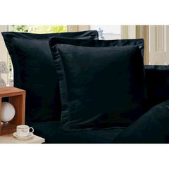 Black 1000TC Premium Ultra Soft European Pillowcases 2-Pack by Fabric Fantastic