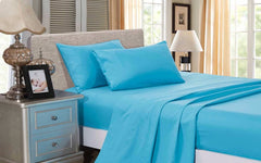 Blue 1000TC Soft Luxury Flat & Fitted Sheet Set by Fabric Fantastic