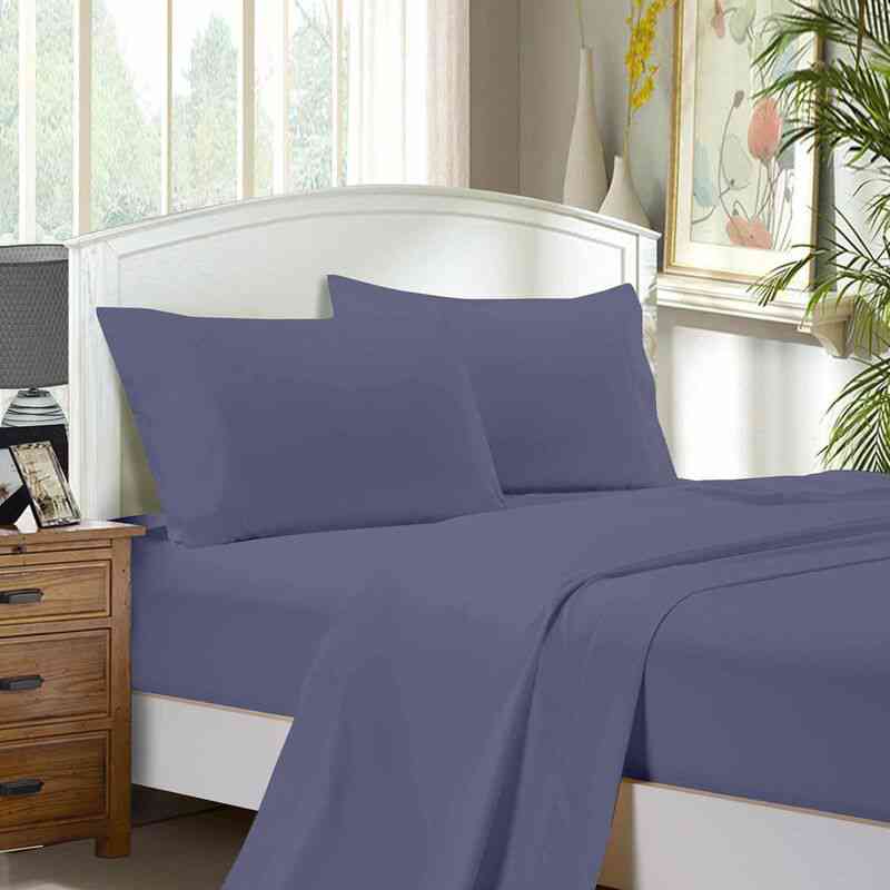 Bluish Grey 1000TC Ultra Soft Flat & Fitted Sheet Set by Fabric Fantastic