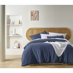 Brilliant Blue Linen Quilt Cover by Vintage Design