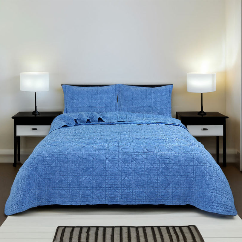 Blue Perennial Bedspread set by Classic Quilts
