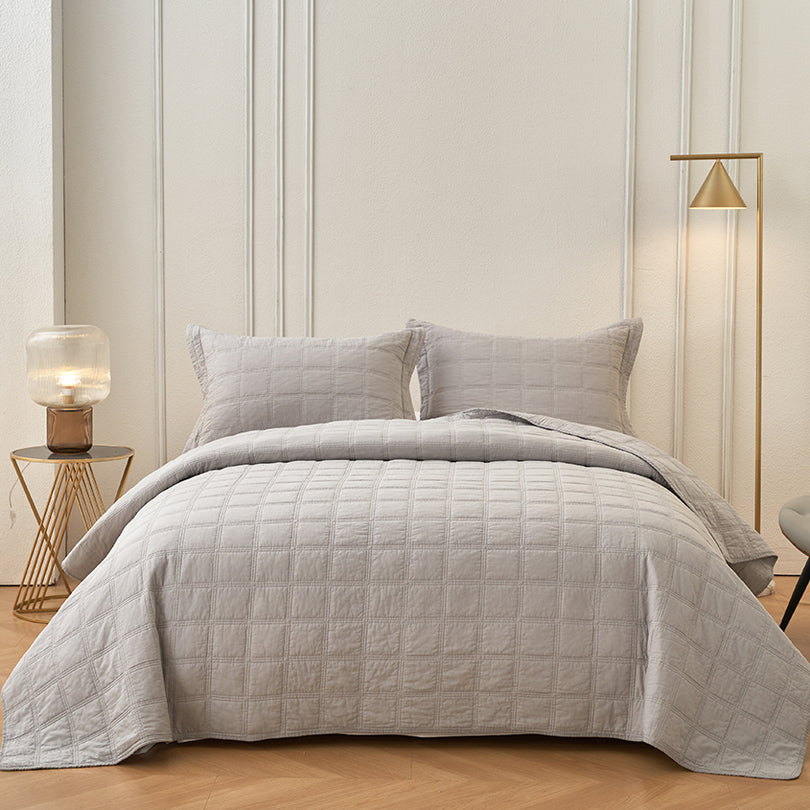 Smokey Grey Bedspread set by Classic Quilts