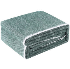 Herringbone Green Wool Blanket by Accessorize