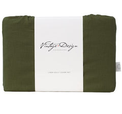 Olive Boho Tassel Quilt Cover by Vintage Design