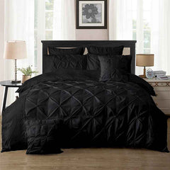 Black Diamond Pintuck Doona Quilt Cover Set by Fabric Fantastic