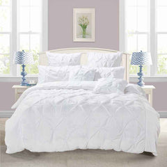 White Diamond Pintuck Doona Quilt Cover Set by Fabric Fantastic