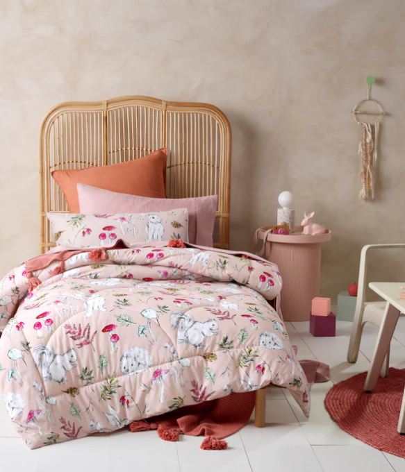 Story Time Pink Printed Cotton Comforter Sets by Happy Kids