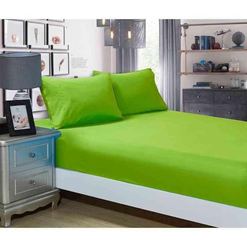 Green 1000TC Ultra Soft 3-Piece Fitted Sheet & 2 Pillowcases Set by Fabric Fantastic